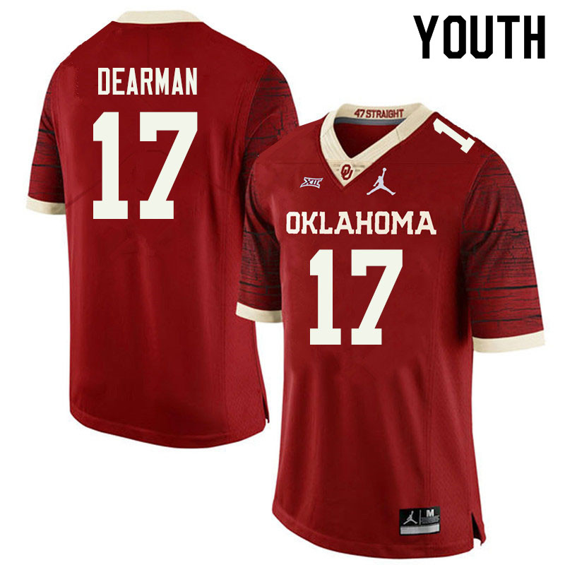 Jordan Brand Youth #17 Ty DeArman Oklahoma Sooners College Football Jerseys Sale-Retro